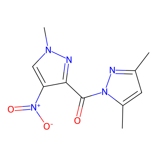3,5-Dimethylpyrazolyl 1-methyl-4-nitropyrazol-3-yl ketone structure