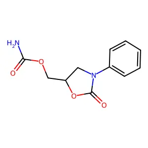 2-Oxazolidinone, 5-hydroxymethyl-3-phenyl-, carbamate structure
