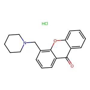 Xanthen-9-one, 4-piperidinomethyl-, hydrochloride structure