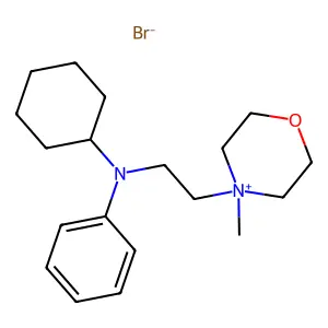 Morpholinium, 4-(2-(N-cyclohexylanilino)ethyl)-4-methyl-, bromide structure