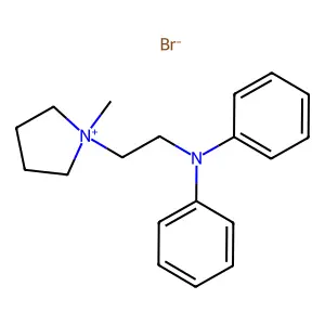 Pyrrolidinium, 1-(2-(diphenylamino)ethyl)-1-methyl-, bromide, hydrate (4:4:1) structure