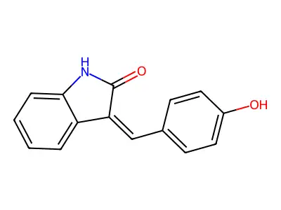 3-[(4-hydroxyphenyl)methylidene]-1H-indol-2-one structure