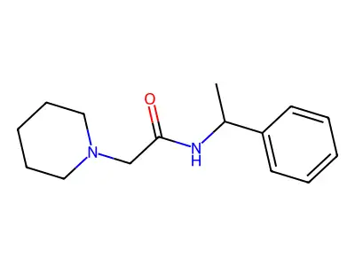 N-(1-phenylethyl)-2-piperidin-1-ylacetamide structure
