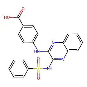 4-[[3-(benzenesulfonamido)quinoxalin-2-yl]amino]benzoic Acid structure