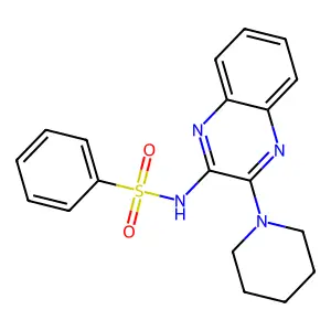 N-[3-(1-Piperidinyl)-2-quinoxalinyl]benzenesulfonamide structure