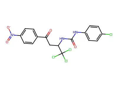 1-(4-Chlorophenyl)-3-[1,1,1-trichloro-4-(4-nitrophenyl)-4-oxobutan-2-yl]urea structure