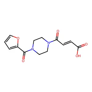 (E)-4-(4-(furan-2-carbonyl)piperazin-1-yl)-4-oxobut-2-enoic acid structure