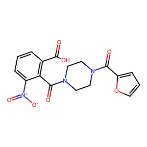 2-[4-(Furan-2-carbonyl)piperazine-1-carbonyl]-3-nitrobenzoic acid structure