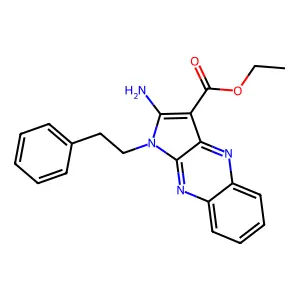 ethyl 2-amino-1-(2-phenylethyl)-1H-pyrrolo[2,3-b]quinoxaline-3-carboxylate structure