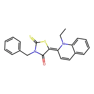 3-Benzyl-5-(1-ethyl-2(1H)-quinolylidene)rhodanine structure