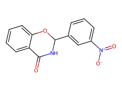 2-(3-nitrophenyl)-2,3-dihydro-4H-1,3-benzoxazin-4-one structure