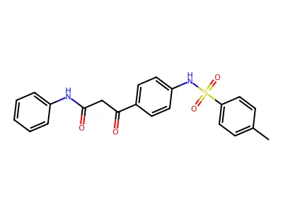 3-[4-[(4-methylphenyl)sulfonylamino]phenyl]-3-oxo-N-phenylpropanamide structure