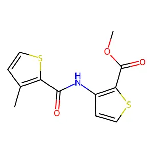 Methyl 3-{[(3-methyl-2-thienyl)carbonyl]amino}-2-thiophenecarboxylate structure