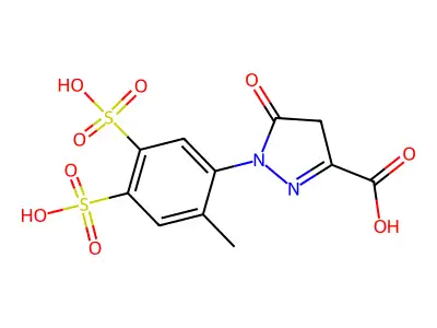 1-(2-methyl-4,5-disulfophenyl)-5-oxo-4,5-dihydro-1H-pyrazole-3-carboxylic acid structure