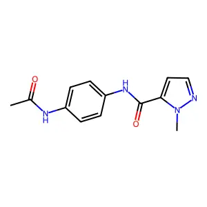 N-(4-acetamidophenyl)-2-methylpyrazole-3-carboxamide structure