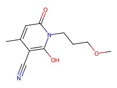 6-Hydroxy-1-(3-methoxypropyl)-4-methyl-2-oxo-1,2-dihydropyridine-3-carbonitrile structure