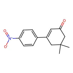5,5-Dimethyl-3-(4-nitrophenyl)cyclohex-2-en-1-one) structure