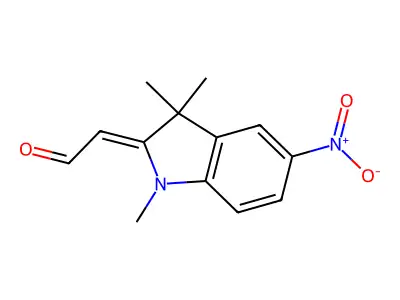 Acetaldehyde, (1,3-dihydro-1,3,3-trimethyl-5-nitro-2H-indol-2-ylidene)- structure