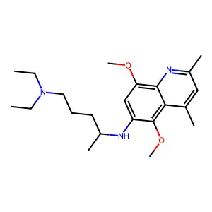 Quinoline, 6-((4-(diethylamino)-1-methylbutyl)amino)-5,8-dimethoxy-2,4-dimethyl- structure