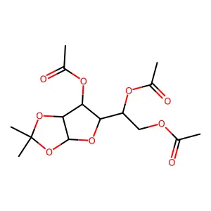 1-O,2-O-Isopropylidene-alpha-D-glucofuranose 3,5,6-triacetate structure