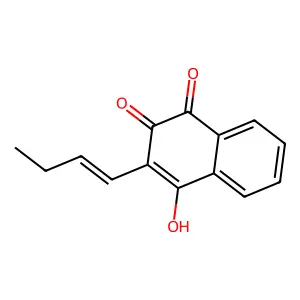 3-[(E)-but-1-enyl]-4-hydroxynaphthalene-1,2-dione structure