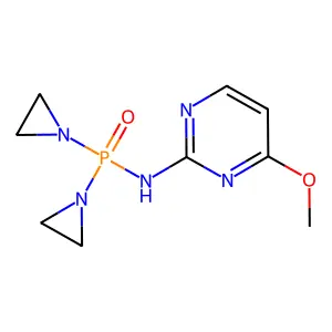 Phosphinic amide, P,P-bis(1-aziridinyl)-N-(4-methoxy-2-pyrimidinyl)- structure
