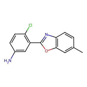 4-Chloro-3-(6-methyl-2-benzoxazolyl)benzenamine structure