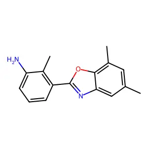3-(5,7-Dimethyl-benzooxazol-2-yl)-2-methyl-phenylamine structure