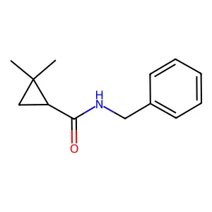 N-benzyl-2,2-dimethylcyclopropane-1-carboxamide structure