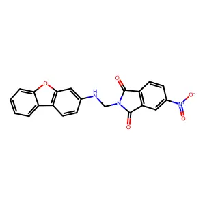 2-[(Dibenzo[b,d]furan-3-ylamino)methyl]-5-nitro-1H-isoindole-1,3(2H)-dione structure