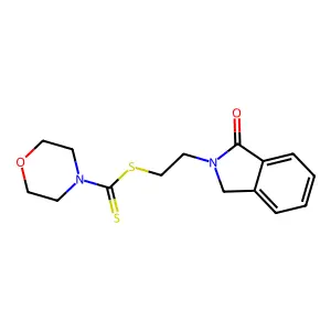 2-(1-oxo-1,3-dihydro-2H-isoindol-2-yl)ethyl morpholine-4-carbodithioate structure