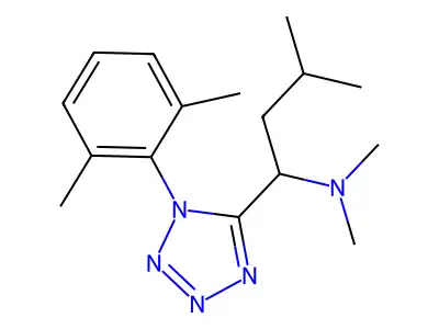 1-[1-(2,6-dimethylphenyl)tetrazol-5-yl]-N,N,3-trimethylbutan-1-amine structure