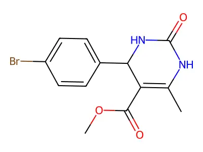 methyl 4-(4-bromophenyl)-6-methyl-2-oxo-1,2,3,4-tetrahydropyrimidine-5-carboxylate structure