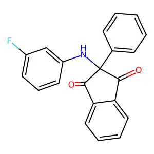 2-(3-Fluoroanilino)-2-phenylindene-1,3-dione structure