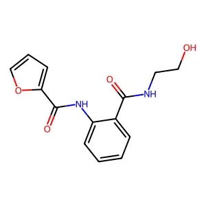 N-{2-[(2-hydroxyethyl)carbamoyl]phenyl}furan-2-carboxamide structure