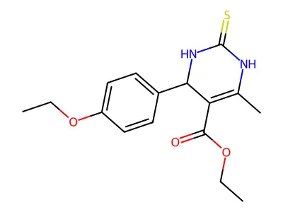 ethyl 4-(4-ethoxyphenyl)-6-methyl-2-thioxo-1,2,3,4-tetrahydro-5-pyrimidinecarboxylate structure