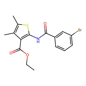 Ethyl 2-(3-bromobenzamido)-4,5-dimethylthiophene-3-carboxylate structure