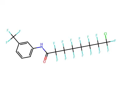 8-chloro-2,2,3,3,4,4,5,5,6,6,7,7,8,8-tetradecafluoro-N-[3-(trifluoromethyl)phenyl]octanamide structure