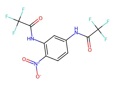 2,2,2-trifluoro-N-[4-nitro-3-[(2,2,2-trifluoroacetyl)amino]phenyl]acetamide structure