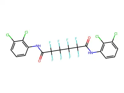 N,N'-bis(2,3-dichlorophenyl)-2,2,3,3,4,4,5,5-octafluorohexanediamide structure