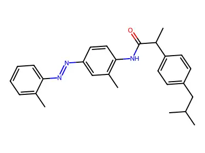 N-{2-methyl-4-[(E)-(2-methylphenyl)diazenyl]phenyl}-2-[4-(2-methylpropyl)phenyl]propanamide structure