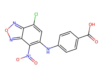 4-[(7-Chloro-4-nitro-2,1,3-benzoxadiazol-5-yl)amino]benzoic acid structure