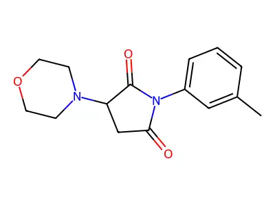 1-(3-Methylphenyl)-3-morpholin-4-ylazolidine-2,5-dione structure