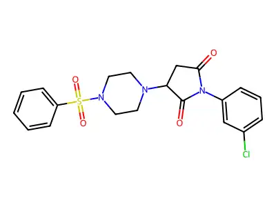 3-[4-(Benzenesulfonyl)piperazin-1-yl]-1-(3-chlorophenyl)pyrrolidine-2,5-dione structure