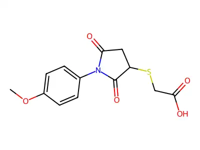 {[1-(4-Methoxyphenyl)-2,5-dioxopyrrolidin-3-yl]sulfanyl}acetic acid structure