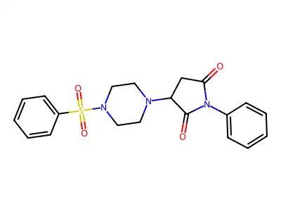 1-Phenyl-3-[4-(phenylsulfonyl)-1-piperazinyl]-2,5-pyrrolidinedione structure