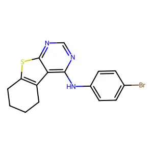 N-(4-bromophenyl)-5,6,7,8-tetrahydrobenzo[4,5]thieno[2,3-d]pyrimidin-4-amine structure