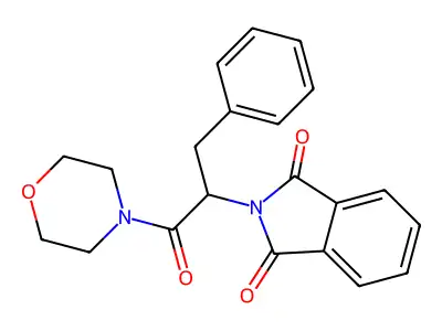 2-[1-(morpholin-4-yl)-1-oxo-3-phenylpropan-2-yl]-1H-isoindole-1,3(2H)-dione structure