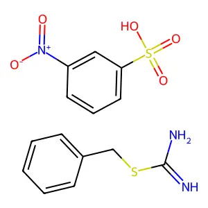 Benzyl carbamimidothioate;3-nitrobenzenesulfonic acid structure