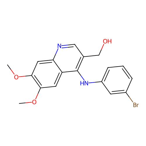 [4-(3-Bromophenylamino)-6,7-dimethoxyquinolin-3-yl]-methanol structure